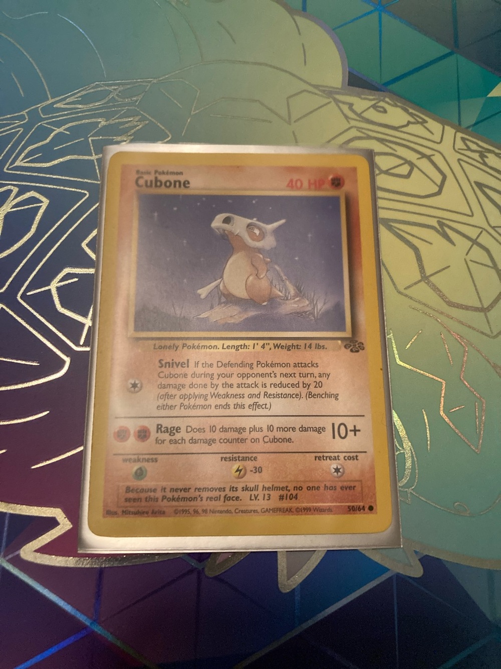 Pokemon Cubone Card with Yellow Border